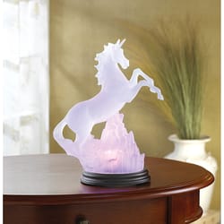 Dragon Crest Color-Changing Unicorn 10 in. H X 4.75 in. W X 7.25 in. L Poly Resin Decorative