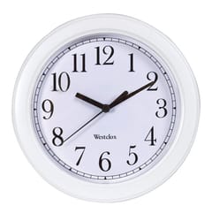 Westclox 8.5 in. L X 8.5 in. W Indoor Classic Analog Wall Clock Glass/Plastic White