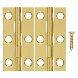 Ace 2 in. W X 1 in. L Polished Brass Brass Narrow Hinge 2 pk