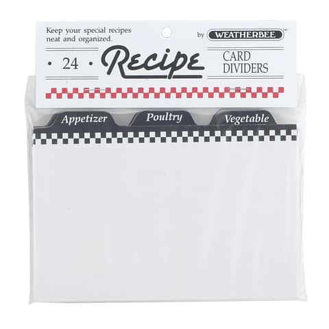 Weatherbee Recipe Card Dividers, Pack 24 - 3 x 5 Inches