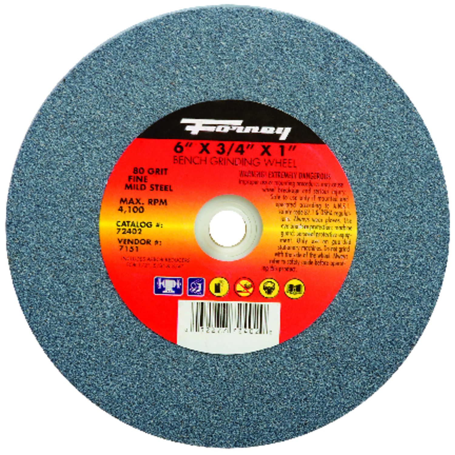 Photos - Power Tool Accessory Forney 6 in. D X 1 in. in. Bench Grinding Wheel 72402 