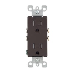 Leviton Decora 15 amps 125 V Duplex Brown Outlet 5-15R 1 pk