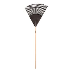 UnionTools 66.75 in. 24 Tine Poly Leaf Rake Wood Handle
