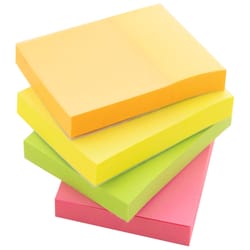 Bazic Products 2 in. W X 1.5 in. L Assorted Neon Sticky Notes 4 pad