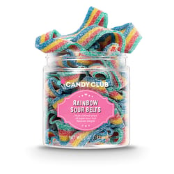 Candy Club Rainbow Sour Belts Candy 6 oz
