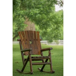 Leigh Country Char-Log Brown Wood Frame Star Rocking Chair