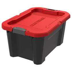 Craftsman 20 gal Black/Red Storage Tote w/Latching Lid 14.34 in. H X 19.92 in. W X 28.17 in. D Stack