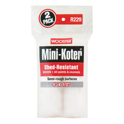 Wooster Mini-Koter Fabric 4 in. W X 1/2 in. S Mini Paint Roller Cover 2 pk