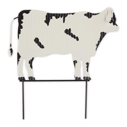 Zingz & Thingz Black/White Iron 13.25 in. H X 14.25 in. L X 1.5 in. W Cow Outdoor Garden Stake