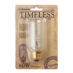 Westinghouse Timeless Vintage 60 W E26 Decorative Incandescent Bulb E26 (Medium) White 1 pk