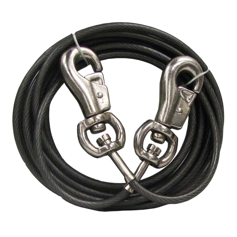 Boss Pet Silver TieOut Vinyl Coated Cable Dog Tie Out XLarge Ace