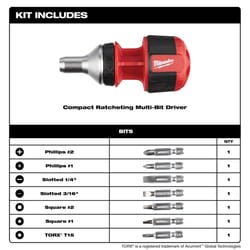Milwaukee 8-in-1 Ratcheting Screwdriver and Bit Set