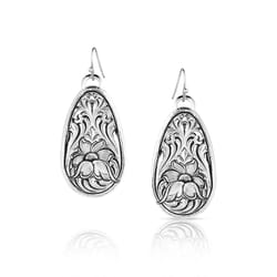 Montana Silversmiths Women's Wildflower Impressions Drop Silver Earrings