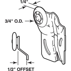 Prime-Line 3/4 in. D X 1/4 in. L Mill Plastic Roller Assembly 2 pk