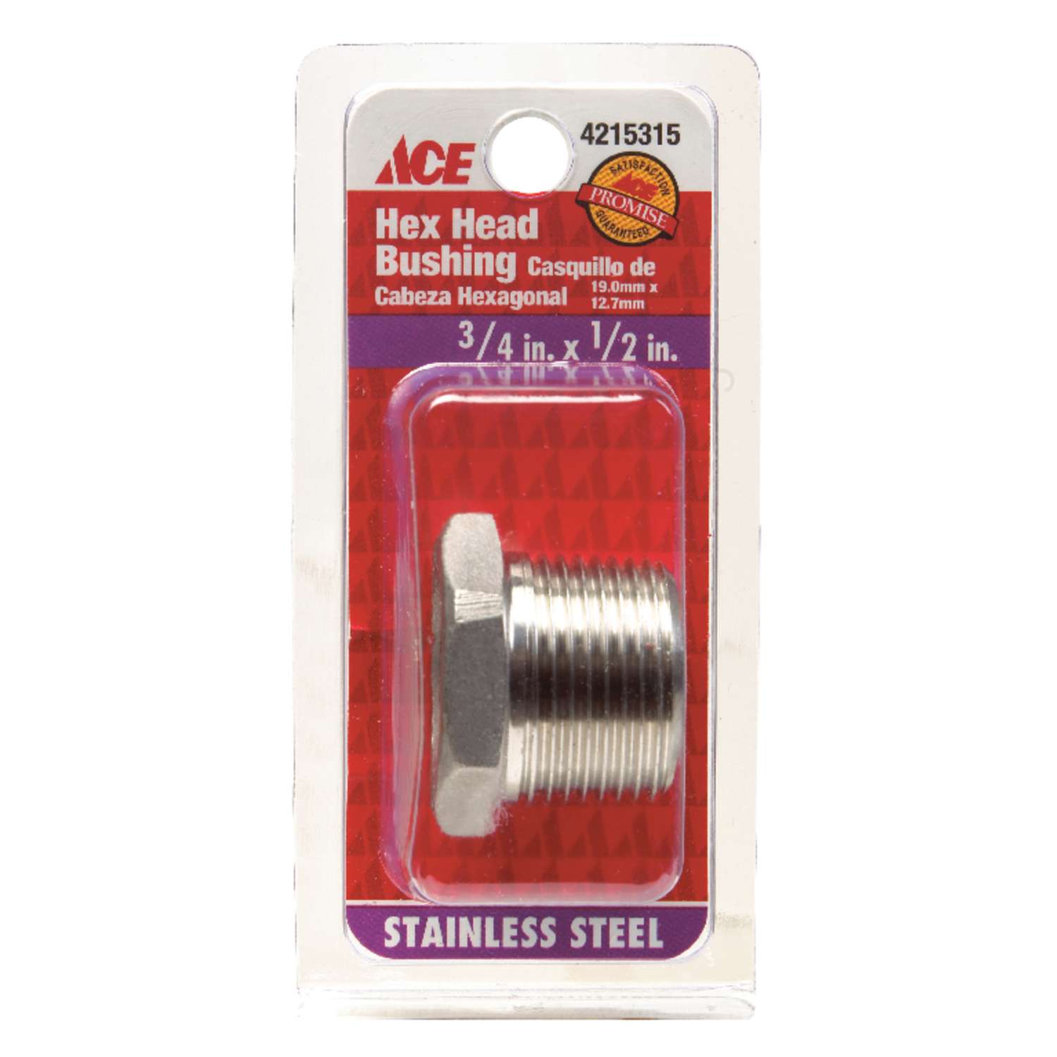 Smith-Cooper 3/4 in. MPT X 1/2 in. D FPT Stainless Steel Hex Bushing ...