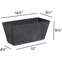 Novelty ArtStone 6.8 in. H X 14.5 in. W X 6.5 in. D Resin Ella Window Box Black