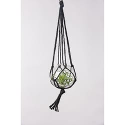 Primitive Planters Black Jute 18 in. H Sleek Plant Hanger 1 pk