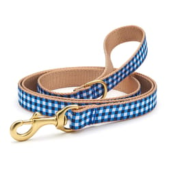 Up Country Navy Gingham Nylon Dog Leash