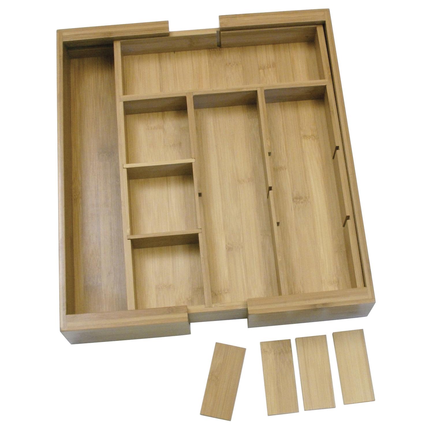 Lipper International 2.63 in. H X 11 in. W X 15 in. D Bamboo Adjustable Storage Tray Organizer - Thumbnail 4