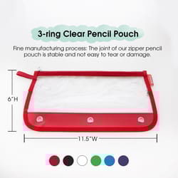 Bazic Products 6.5 in. H X 11.5 in. W X 0.25 in. D Pencil Pouch Assorted