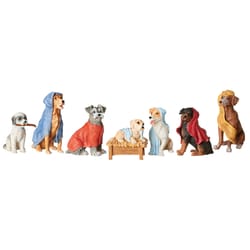 Roman Holiday Multicolored Dog Nativity Scene Table Decor 5.3 in.