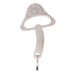 Kikkerland Silver Stainless Steel Mushroom Bottle Opener with Magnetic Catch