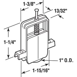 Prime-Line 1 in. D X 1/4 in. L Mill Nylon Roller Assembly 2 pk