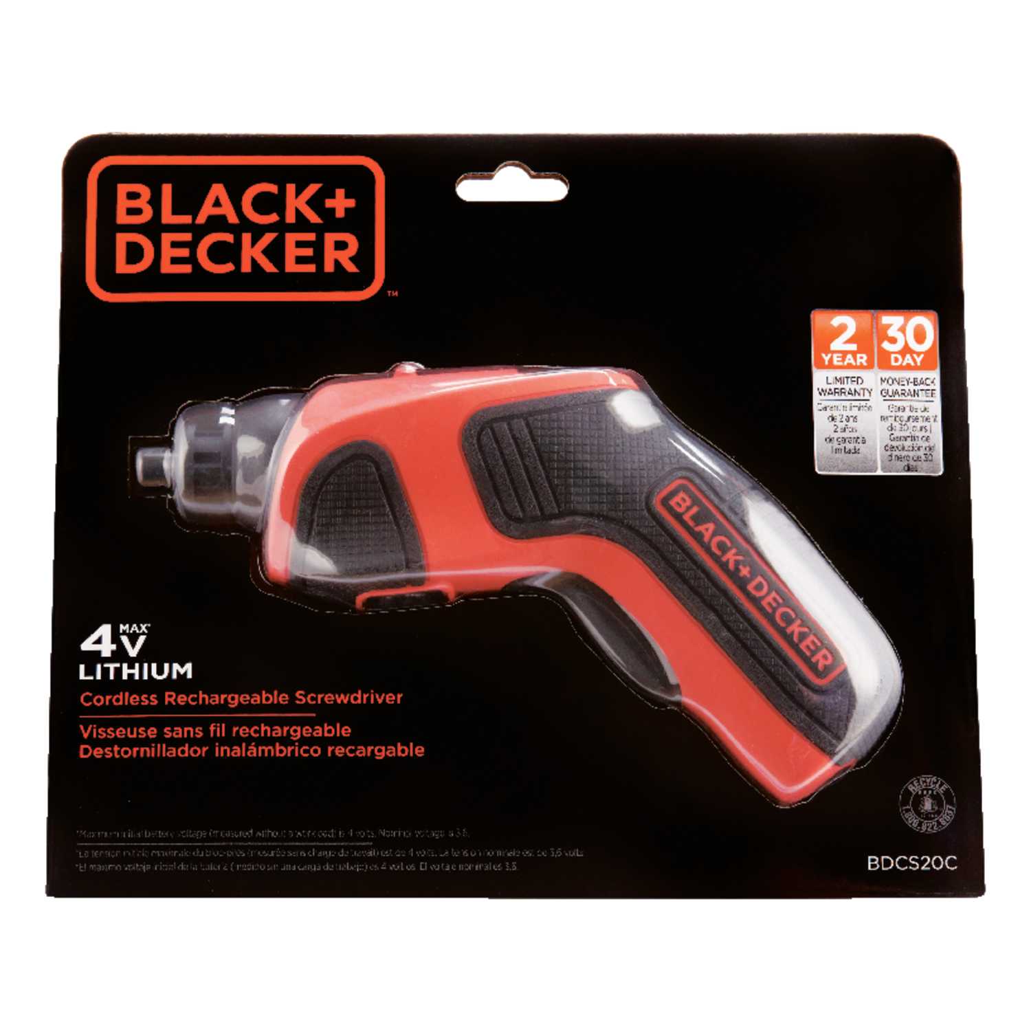 Black and Decker 1/4 Cordless Keyless Rechargeable Screwdriver Kit 4