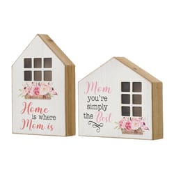 Glitzhome Happy Mother's Day Table Decor LED/MDF/PVC/Solid Wood 2 pc