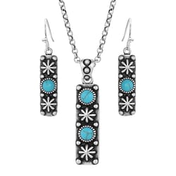 Montana Silversmiths Women's Starlight Starbrite Stone Rectangle Silver/Turquoise Jewelry Sets Brass