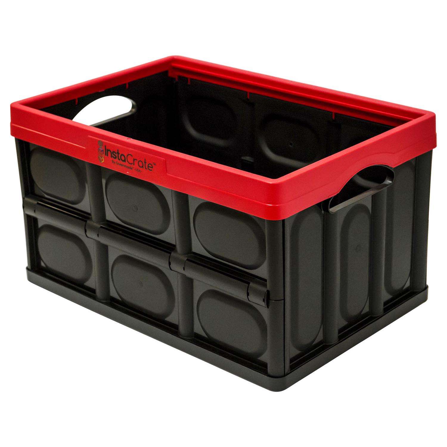 Greenmade InstaCrate 12 gal Black/Red Folding Crate 11.7 in. H X 14.2