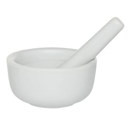 Harold Import White Porcelain Mortar and Pestle