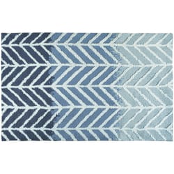 Simple Spaces 21 in. W X 33 in. L Blue Straight and Arrows Polyester Accent Rug