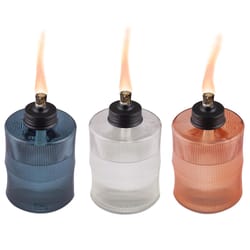 TIKI Assorted Glass 5.8 in. Carved Tabletop Torch 1 pc