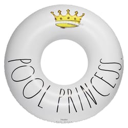 CocoNut Float Rae Dunn White Vinyl Inflatable Princess Pool Float Tube