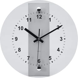 Tempus 10.5 in. L X 10.5 in. W Indoor Contemporary Analog Wall Clock Chrome/Glass Silver