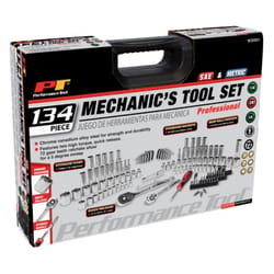 Performance Tool 1/4 in. drive Metric/SAE Mechanic's Tool Set 134 pc