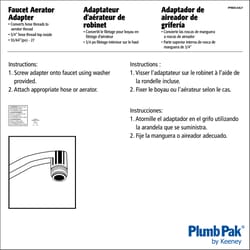 Plumb Pak Chrome Aerator Adapter