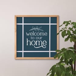 P Graham Dunn 20.75 in. H X 2 in. W X 20.75 in. L Multicolor Wood Welcome To Our Home Wall Decor