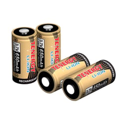 Tenergy Lithium Ion CR123A 3.7 V 0.65 mAh Rechargeable Battery 4 pk