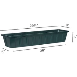 Novelty Poly Pro 5 in. H X 30 in. W X 8 in. D PP Plastic Poly Pro Flower Box Green