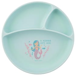 Stephen Joseph Aqua Silicone Mermaid Plate 8 in. D 1 pc