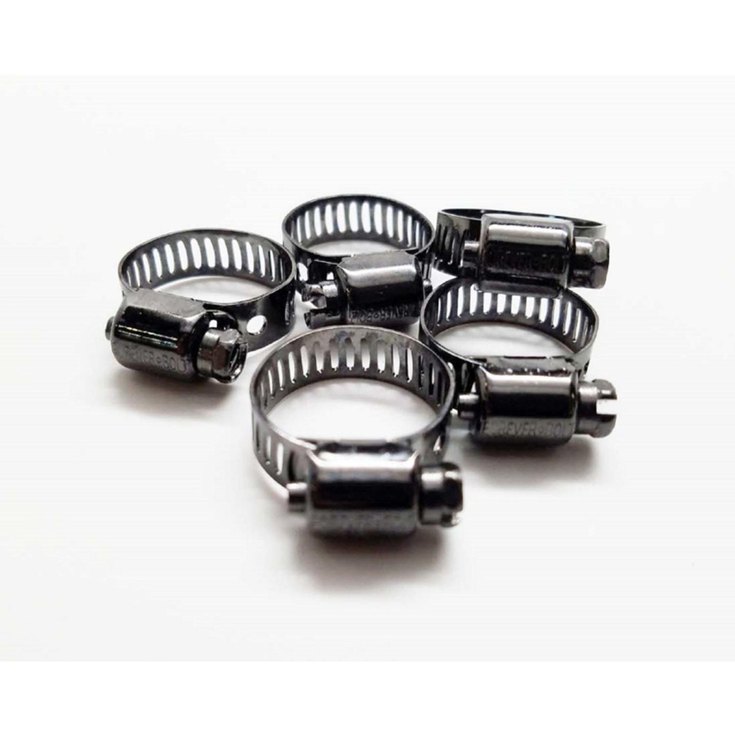FOREVERBOLT 7/16 in to 25/32 in. SAE 6 Mini Clamp Black Hose Clamp Stainless Steel Band