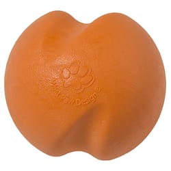 West Paw Zogoflex Orange Synthetic Rubber Jive Ball Dog Toy Small