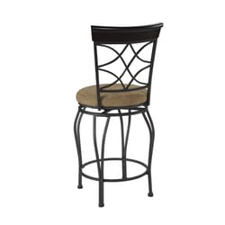 Linon Home Decor Beige Polyester Swivel Barstool 24 in.