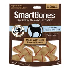 SmartBones Peanut Butter Chews For Dogs 6 pk