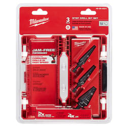 Milwaukee 1/8 to 7/8 in. Step Drill Bit Set 3-Flat Shank 3 pc