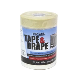 Easy Mask Tape & Drape Plastic Sheeting 0.4 mil X 22 in. W X 100 ft. L Plastic/Vinyl Clear