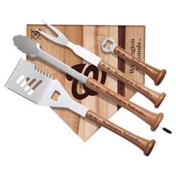 Baseball BBQ MLB Stainless Steel Natural Grill Tool Set 1 pk