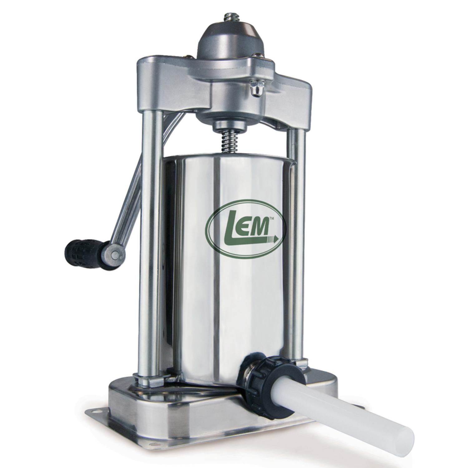 LEM Mighty Bite Brushed Nickel Silver 1 speed 5 lb Sausage Stuffer Sansujyuku sansujyuku.com